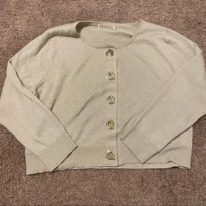 Calvin Klein cropped tan cardigan